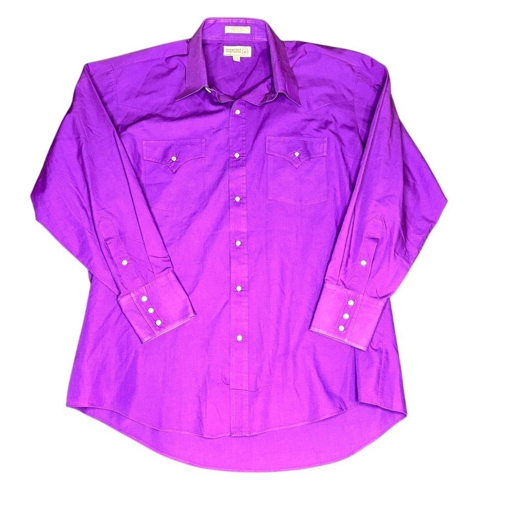 Sheplers Men's XL Purple Pearl‎ Snap Western Shirt Long Sleeve Vintage